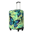 thumbnail image 2 of Naloa Blue Floral with Butterflies Elastic Suitcase Protector, Travel Suitcase Protector Cover Fits 18-32in Suitcase - Small, 2 of 9