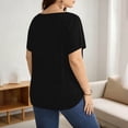 thumbnail image 4 of BXJX Womens Plus Size T-shirts, Short Sleeve Casual V Neck Loose Fit Summer Tops Black Size L-5XL, 4 of 4
