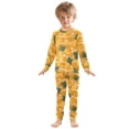thumbnail image 3 of Orange Pineapple Pattern Cotton Pajamas 2 Piece Set Sleepwear Soft and Comfortable Homewear Nightwear, 3 of 7