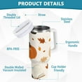thumbnail image 2 of Yayeee 40oz Stainless Steel Tumbler with Straw and Handle Double-Wall Insulated Travel Water Bottle, Hand Drawn Pumpkin, 2 of 8