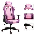 thumbnail image 2 of Gaming Chair Office Desk Chair Ergonomic Reclining Computer Chair Height Adjustable Swivel Recliner with Headrest Lumbar Support, Purple Pink, 2 of 7
