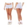 thumbnail image 2 of LMLYSoH Women Mini Shorts Solid Color Ruched Low Rise Tight Shorts Casual Booty Shorts Summer Streetwear, 2 of 9