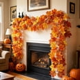 thumbnail image 6 of chaungfeng Artificial Maple Leaf Garland,69" Halloween Thanksgiving Foliage Hanging Vines - Fake Ivy,for Wedding Party Garden,Home,Dining Table Decoration,Wall,Fireplace, 6 of 8