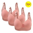 thumbnail image 1 of Bras for Women, 3PC Womans Large Size Solid Color Without Steel Ring Gathering Comfortable Bras Daily Bra, 1 of 3