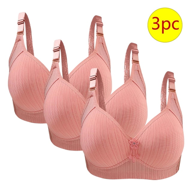 Bras for Women, 3PC Womans Large Size Solid Color Without Steel Ring Gathering Comfortable Bras Daily Bra
