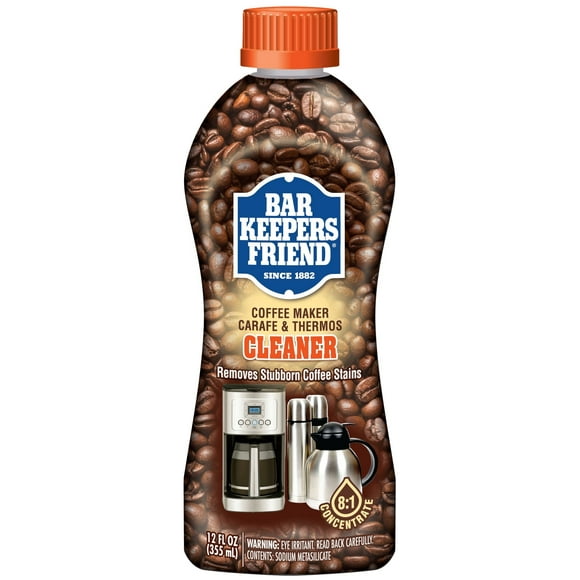 Bar Keepers Friend Coffee Maker Cleaner (12 oz) - Removes Oily Residue, Tannins and Stains - For Single-Cup and Automatic Drip Coffee Makers and Espresso Machines (6)