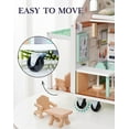 thumbnail image 5 of Robud Wooden Dollhouse with Wheels for Girls, Pretend Play RV Set Dollhouse Moveable with 10+Pcs Furniture Accessories, Gift for Kids Ages 3+, 5 of 9