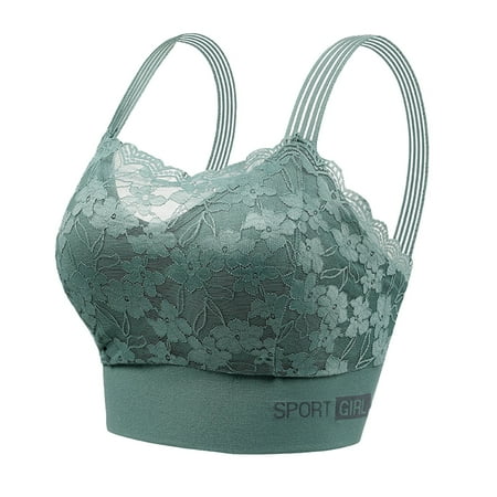 Clearance!Uooqdmx Bras for Women Plus Size Lingerie New Lace Back Chest Wrap Large Chest Pad Small Chest Anti Light Backing and Bra Women s Lingerie  Sleep & Lounge Green XL