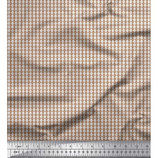 Soimoi Modal Satin Fabric Dot & Floral Small Print Sewing Fabric Yard 42 Inch Wide