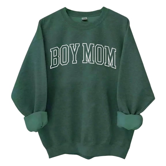 Boy Mom Sweatshirt Unisex Adult Crewneck Sweatshirt Soft Baggy Hoodie Basic Fall Fashion Outfits Oversized Sweatshirt Womens Sweatshirts No Hood Pullover Loose Fit Long Sleeve Tops