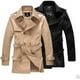 thumbnail image 2 of Chaqueta cortavientos para hombre, estilo vintage, para primavera y otoño, estilo gabardina de negocios, abrigo largo clásico cruzado para hombre., 2 of 5