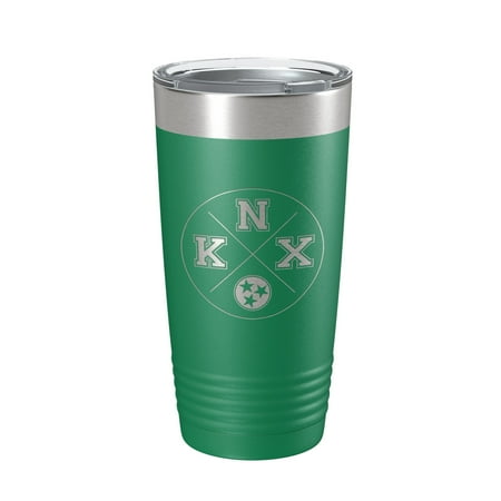 

Knox Tristar Tumbler Knoxville TN Travel Mug Insulated Laser Engraved Coffee Cup 20 oz Green