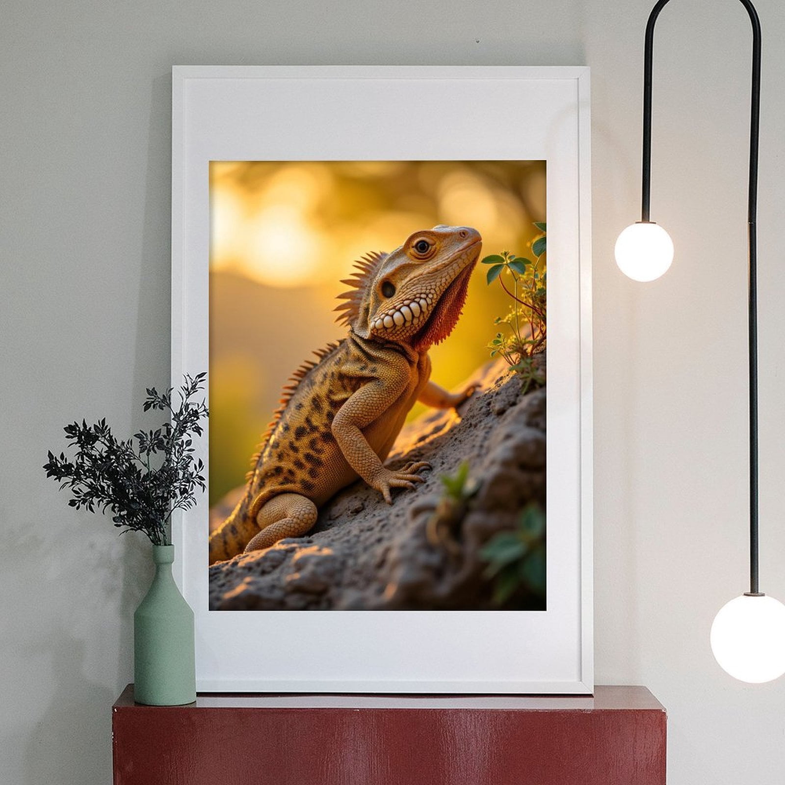 Diamond Art Kits for Adults - 5d Sunset Lizard On Rock Diamond Painting for Adults, Diamond Art for Adults Beginners, Diamond Painting Kits for Adults for Home Wall Decor