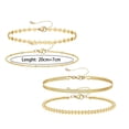 thumbnail image 2 of Juego de pulseras de cadena con cuentas de oro para mujer, chapado en oro real de 18 quilates, pulsera de eslabones de cadena de oro fino y delicado, pulseras de oro ajustables, joyería para mujeres, 2 of 5