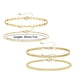 thumbnail image 2 of Juego de pulseras de cadena de cuentas de oro para mujer, pulsera de eslabones de cadena de oro fino y delicado chapado en oro real de 18 quilates, pulseras de oro ajustables apilables, joyería para, 2 of 5