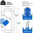 thumbnail image 2 of Heavy Duty Climbing Carabiner, Rated 25kN(5620lbs), Screw Locking Carabiner Clip, Oval Shape Carabiner for Rappelling, Hammocks, Aerial Work, Rigging, Rescue, Arborist, 2 of 8