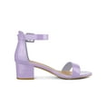 thumbnail image 3 of BLISSFUL STEP Women's Shoes Open Toe Block Heel Ankle Strap Sandals Purple 6.5, 3 of 7
