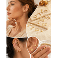 thumbnail image 4 of 2-Tone Hypoallergenic Stainless Steel Earrings Multipack, Flat Screw Back Cartilage Studs & Huggie Hoop Earrings with Heart Flower Star CZ for Women Lobe Helix Tragus,Silver Plated, 4 of 6
