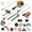 Orange, variant on String Trimmer Chainsaw Trendix eight-in-1 Handheld Hedge Pruner Cordless 2-Stroke Gasoline Edger Lawn Mower 52cc Gas Weed Wacker Weed Eater Grass Trimmer Brush Cutter