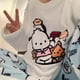 thumbnail image 3 of Sanrio Pochacco-ropa de casa de franela para mujer, Jersey Kawaii Y2k, Tops, pantalones sueltos, trajes de 2 piezas, pijamas de felpa, conjunto a juego, nuevo, 3 of 4