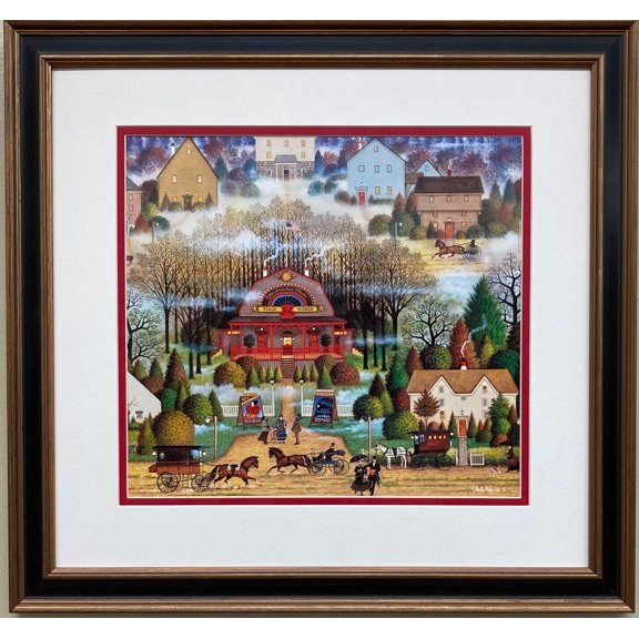 Charles Wysocki "Melodramas in the Mist" Newly FRAMED Art Americana Rural Generic