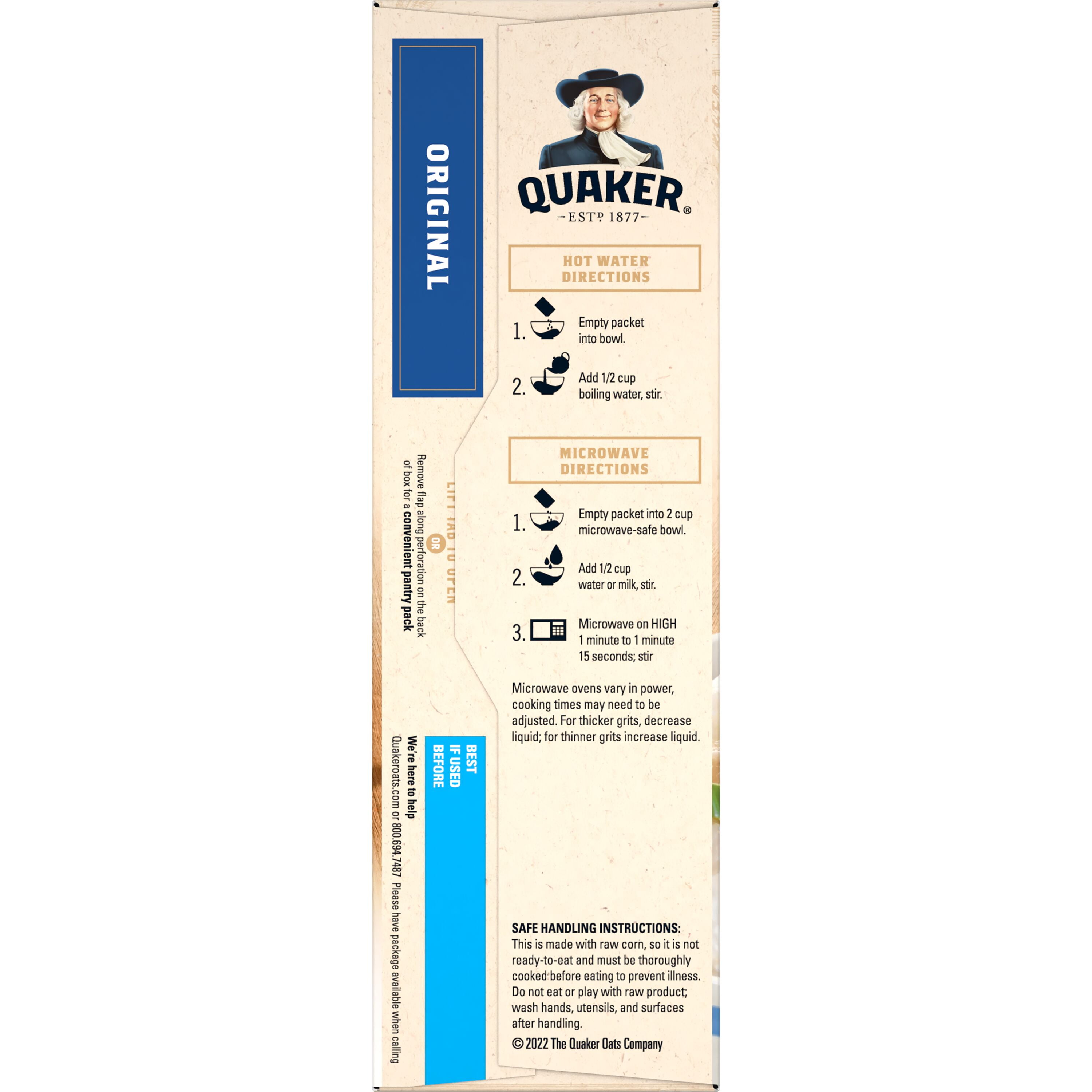 (12 pack) Quaker Instant Grits, Regular, 0.98oz Packets, 10 Pack, Dry Uncooked Grits, Shelf Stable
