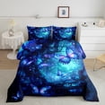 thumbnail image 2 of Feelyou Glitter Blue Butterfly Bedding Comforter Set, Dreamy Jungle Tree Twin Comforter Sets, Fairy Tale Animals Reversible Bedding Set, Luxury Bedroom Decor, 2pcs, 2 of 8
