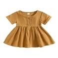 thumbnail image 1 of Robes d'Été pour Bébés Filles Manches Courtes Bouton vers le Bas Robes, 1 of 9
