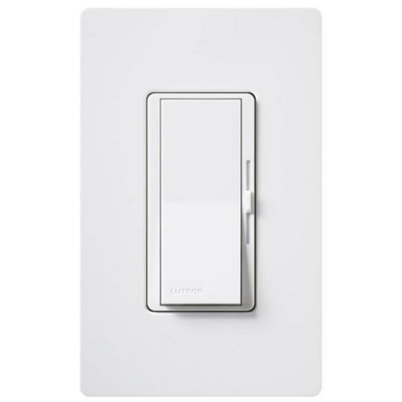 Lutron Electronics DVWCL-153PH-WH White Single Pole Or 3 Way CFL-LED Dimmer With