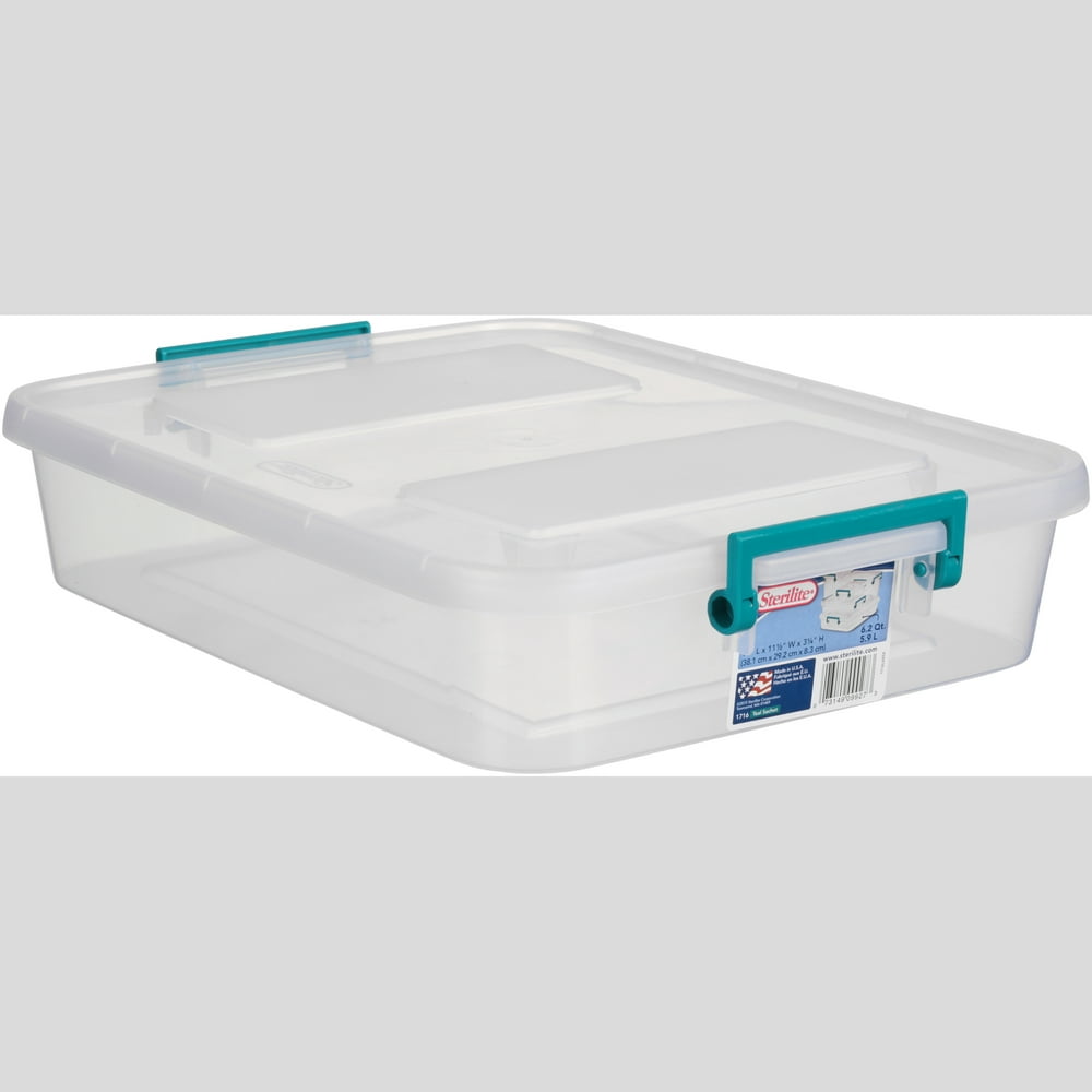 Sterilite 6.2 qt Modular Latch Box, Teal Sachet (Available in Case of 6