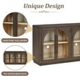 thumbnail image 3 of 4-Door Large Storage Sideboard Buffet Cabinet with Glass Doors,Arched Cabinet with Adjustable Shelves for Kitchen,Dining Room and Living Room, 3 of 7