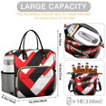 thumbnail image 5 of OBREWU Red and Black Modern Art Geometric Women's Insulated Leakproof Large Lunch Bag, Oxford Cloth, 5 of 7
