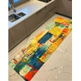 thumbnail image 3 of Yellow Painting Rugs, Navy Blue Rug, Modern Rug, Kitchen Rug, Colorful Rug, Small Rug, Non Slip Rug, Gift For Him, Runner Rug, Abstract Rug, 3.3'x9.2' - 100x280 cm, 3 of 8