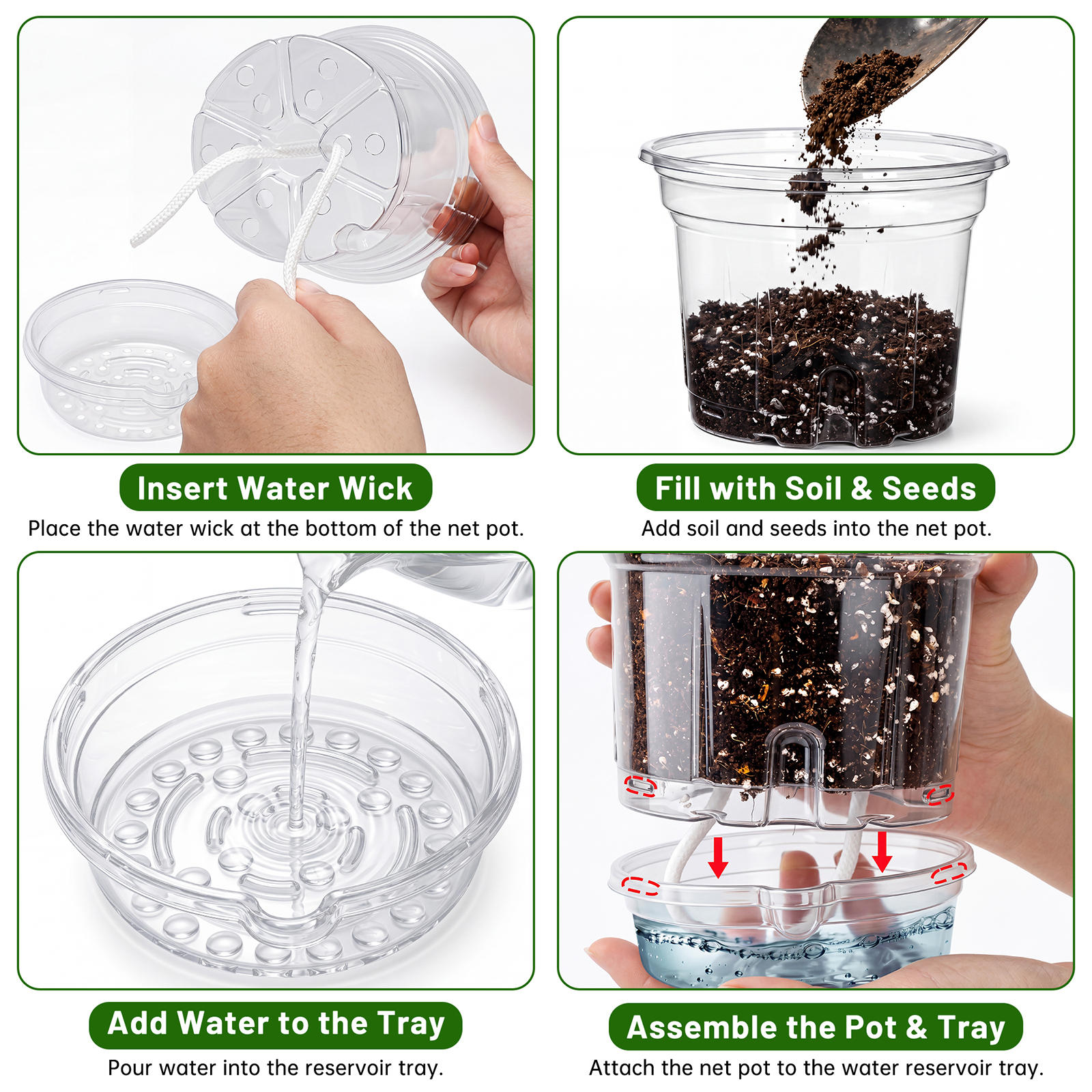 Xueyu 18-Pack Clear Self-Watering Plant Pots with Labels photo 2