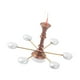 thumbnail image 5 of Lámpara colgante de techo de 6 luces, escala HO de 3 V/12 V, para casa de muñecas, escala 1/87 bronce plata, 5 of 9