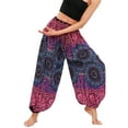 thumbnail image 5 of Defitshape Women's Harem Boho Pants Yoga Boho Jogger Hippie Printed Elastic Waist Genie Pants Beach Parachute Bohemian Cool Summer Drawstring Trousers Patterned2 One Size, 5 of 5