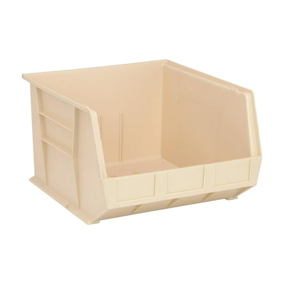 Quantum Storage Systems Quantum QUS270 Bac de Rangement en Plastique Empilable Ultra, 18 Pouces par 16 Pouces par 11 Pouces, Ivoire, Boîte de 3