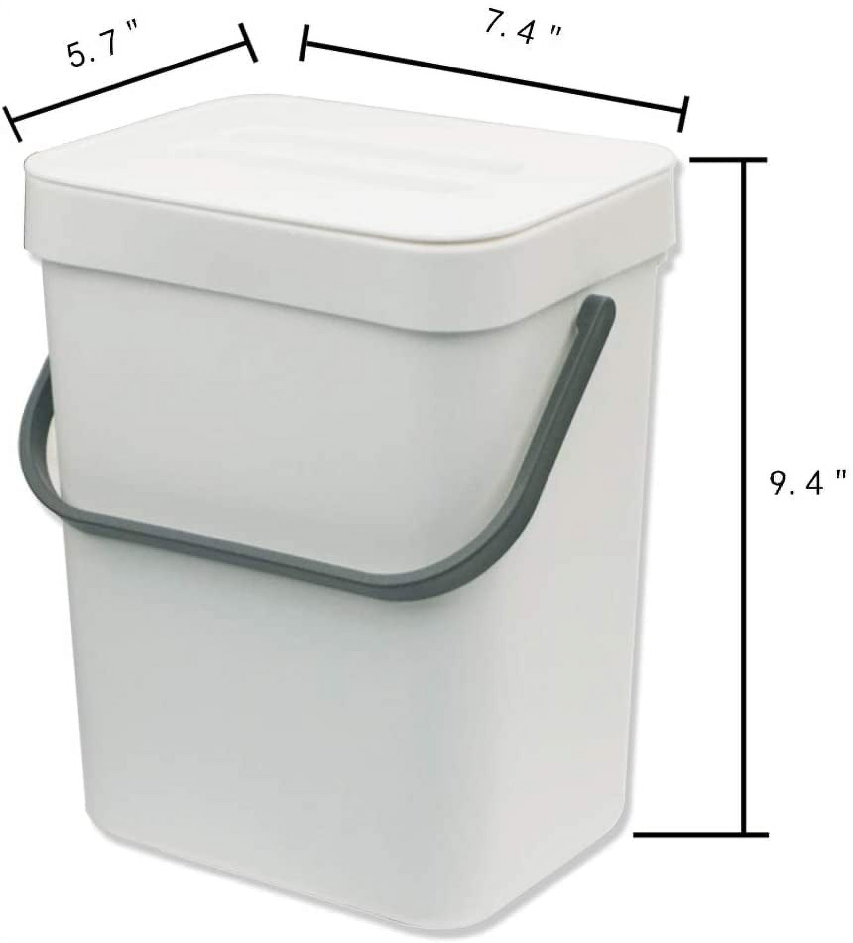  Tiyafuro 1.8 Gallon Kitchen Compost Bin for Countertop or Under  Sink, Hanging Small Trash Can with Lid for Cabinet Door, Mountable Garbage  Can for Bathroom, Odorless Compost Bucket White : Industrial