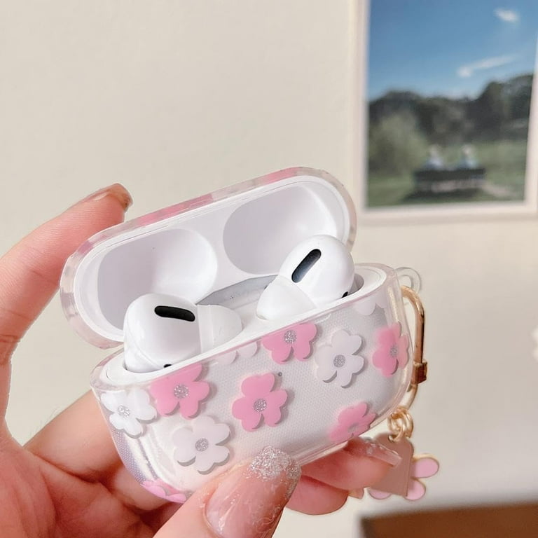 Compatible with Airpods pro 2 Clear Case,Cute Cartoon Flower