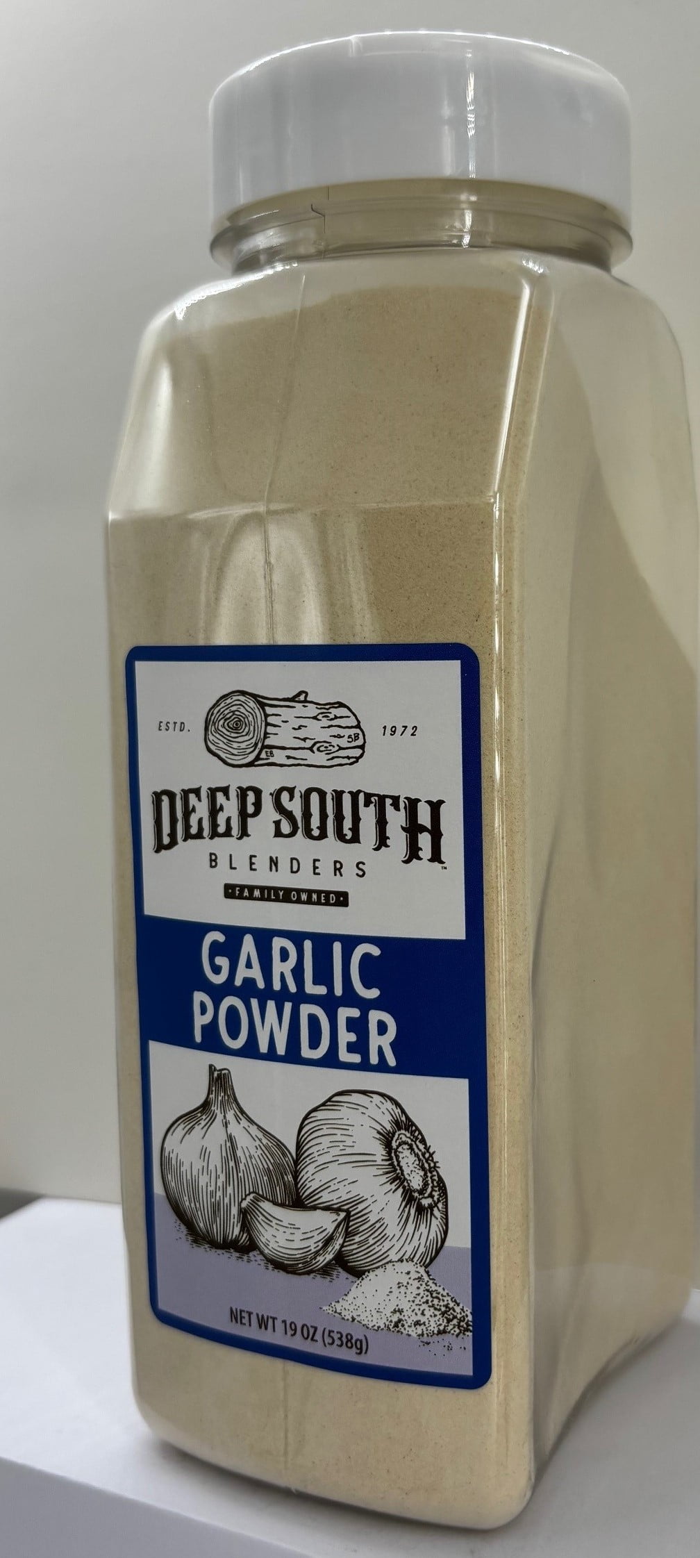 (3 pack) Deep South Brand Fresh Garlic Powder Packed in 19 oz Large Resealable Plastic Jars. Single Fresh Spice.