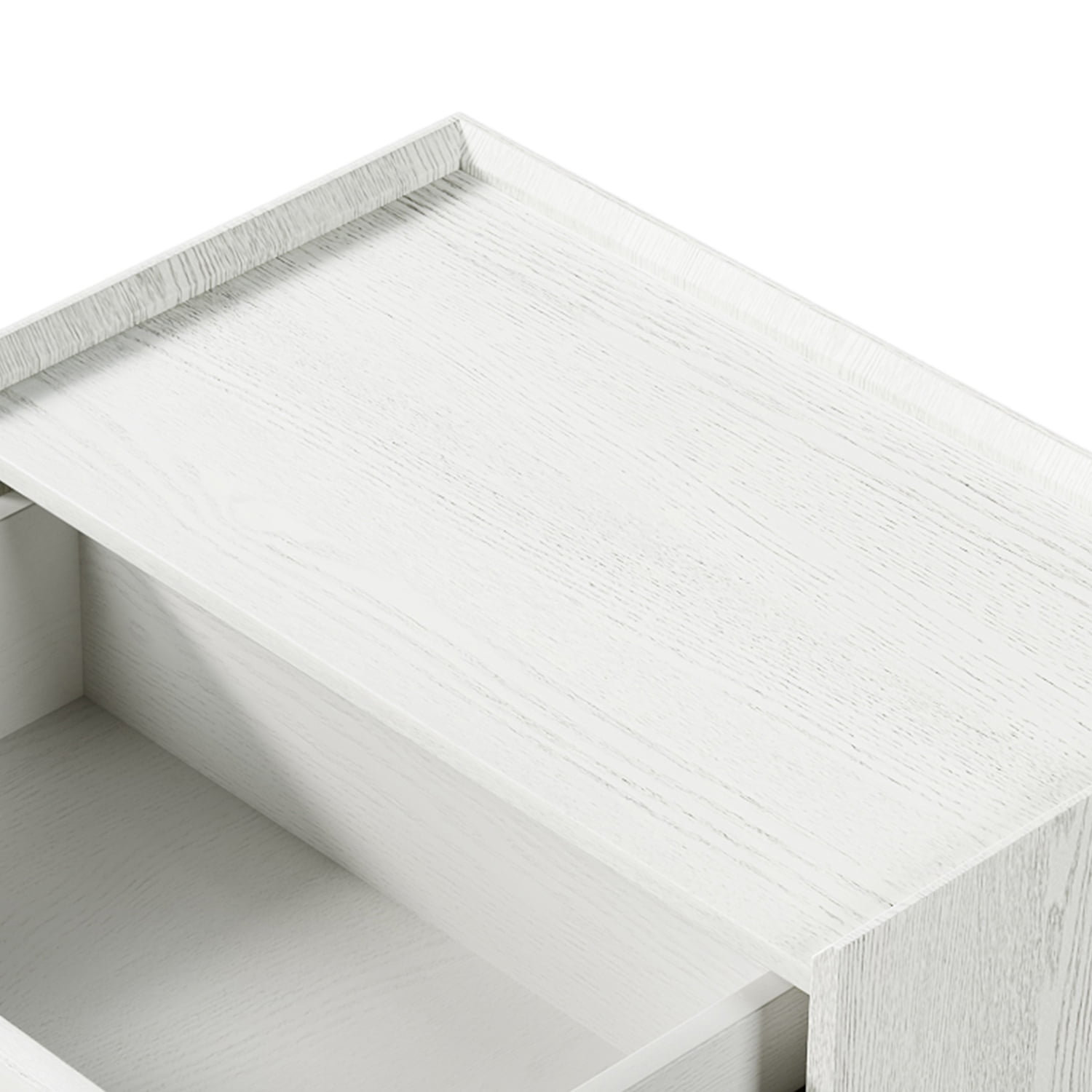 Kadyn MDF Side Table, Modern Style Nightstand with 5-Drawer and Wood Legs, Bedside End Table for Bedroom, White