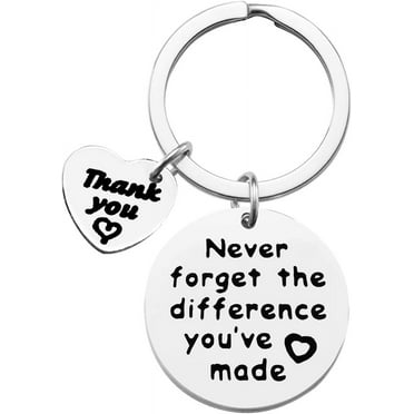 Coworker Leaving Gift Retirement Keychain Never Forget The Difference You've Made Keychains Appreciation Gifts for Colleague Teacher Coach Thank You Gift Going Away Gift