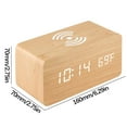 thumbnail image 2 of Boovnll Alarm Clock, Wooden Digital Electronic Alarm Clock Charging Clock Bedside Wireless Charging Digital Wooden Clock Desk Clock, Clock, 2 of 2