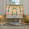 thumbnail image 2 of Yayeee Kitchen Curtains Tier Pair Light Filtering 27"x36" Rod Pocket Short Cafe Window Panel, Orange Leaves, 2 of 7