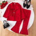 thumbnail image 2 of Toddler Baby Girl Fall Outfit Long Sleeve Letter Pullover Sweatshirt Pants Outfits 6-12 Months 12-24 Months 2t 3t 4t 5t 6t 7t 8t 9t Children Red 5-6 Years, 2 of 7