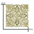 thumbnail image 5 of Hand Carved 24 in. Decorative Wood with Mirrored Glass Mosaic Accents Wall Panel in Rustic Golden Ivory Floral Scroll Relief Wall Sculpture Three Dimensional Home Decor Accents in Square Shape, 5 of 5