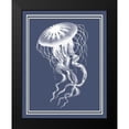thumbnail image 2 of Fab Funky 20x24 Black Modern Framed Museum Art Print Titled - Mixed Nautical White on Indigo Blue e, 2 of 5