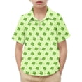 thumbnail image 4 of hengsof Fashionable Short Sleeve Button Down Jacket Collar for Boys Girls Lightweight Soft Children's Shirt Jacket Casual School Uniform Shirt with Pockets, 4 of 4