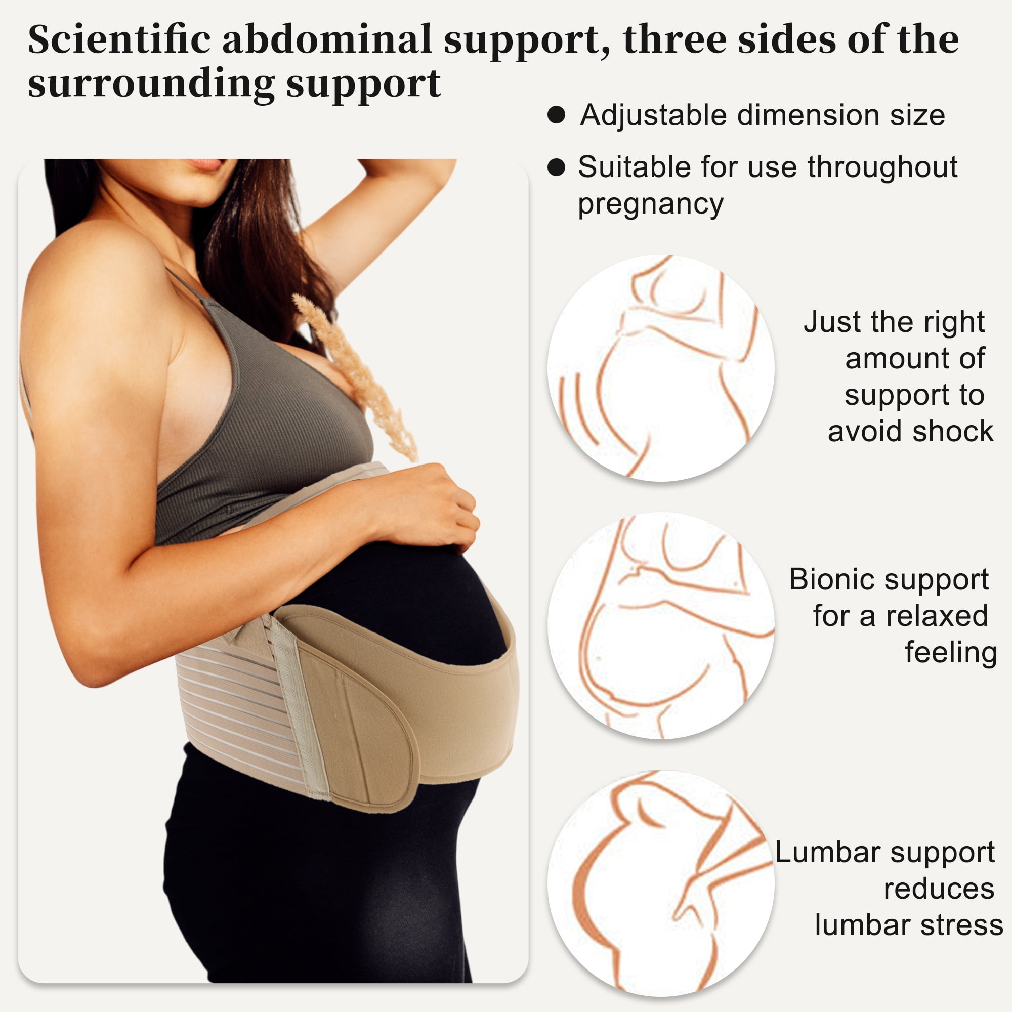 Unique Bargains Pregnancy Belly Band Breathable Support Brace Large Flesh Color