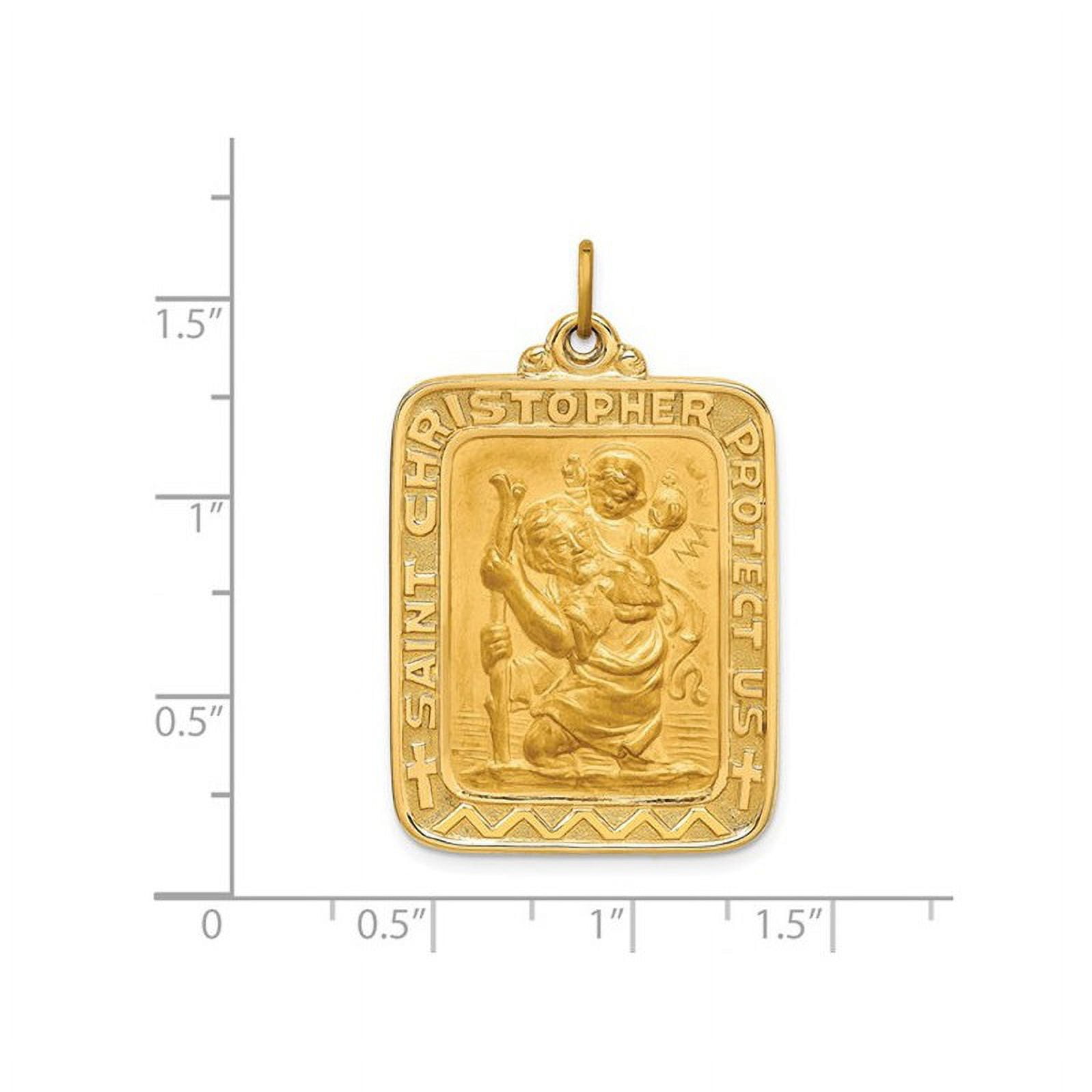 Pendentif Saint Christophe En Or Massif 18 Carats - Médaille Catholique, Occasion - Origine France